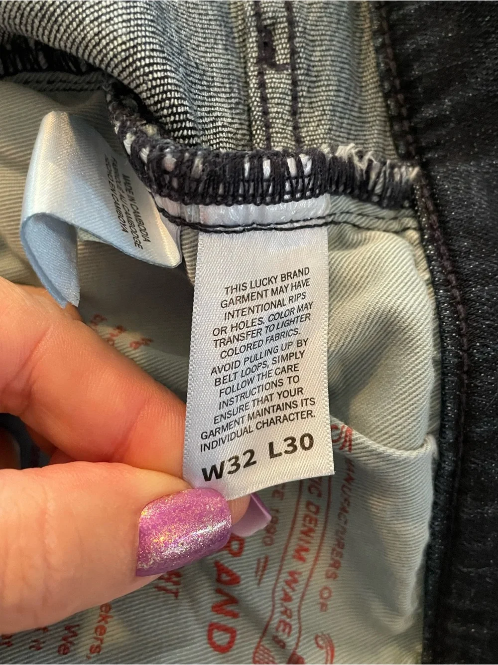 Lucky Brand 213 Vintage Straight Jeans Dark Wash Western Casual Denim 32x30